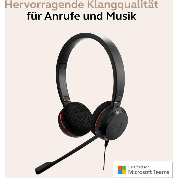 Actual product image Jabra Evolve 20 (Cable, USB-C, Microsoft teams)