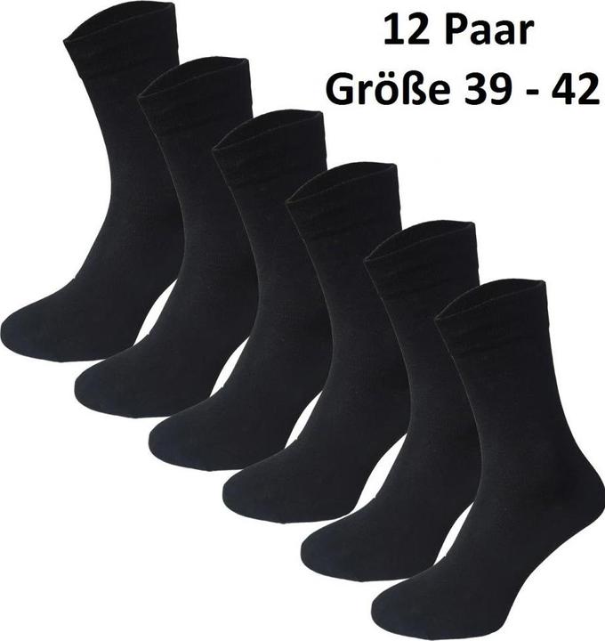 Productafbeelding Garcia Pescara 12 paar Klassieke Katoenen Sokken Kousen in Zwart Maat 39-42 (39 - 42)