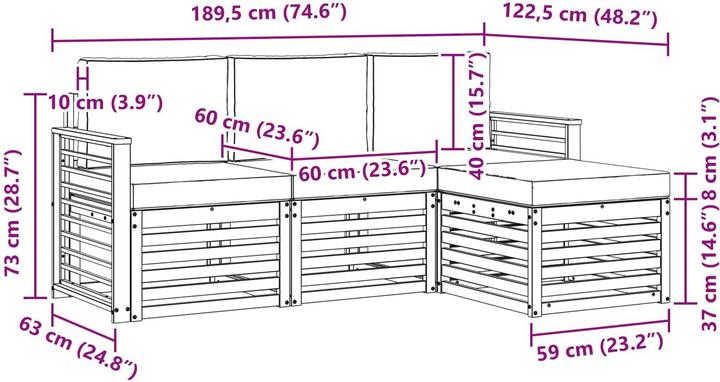 Produktbild vidaXL Outdoor-Sofa