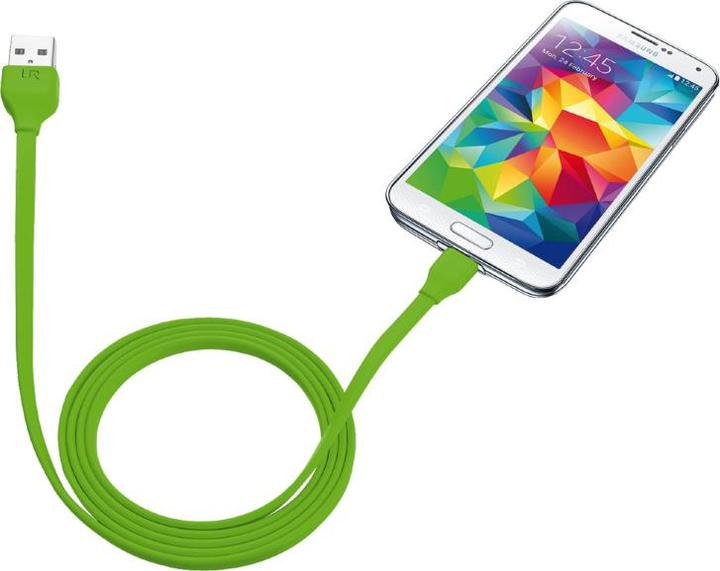 Actual product image Trust Flat Micro-Usb Cable 1m Green (1 m, USB 2.0)