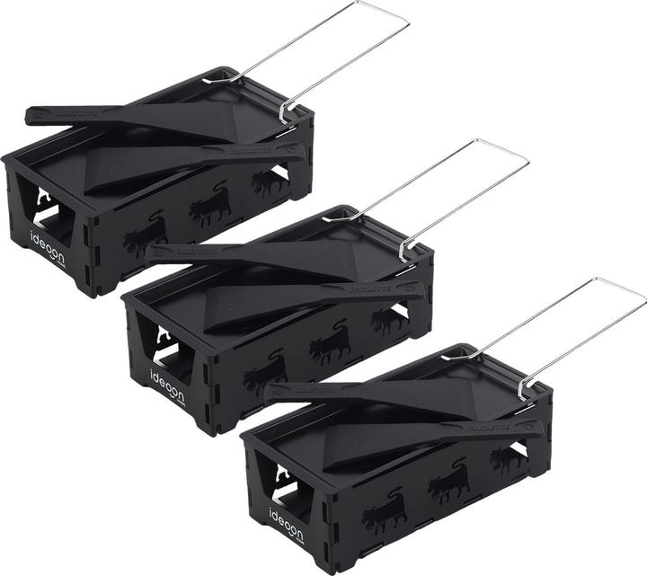 Ideoon Set of 3 foldable raclette tea lights for 1 - 2 people each, raclette set without electricity
