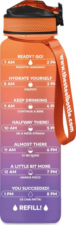 Produktbild The Steel Bottle T TEX Motivationsflasche 1L Orange und (1 l)