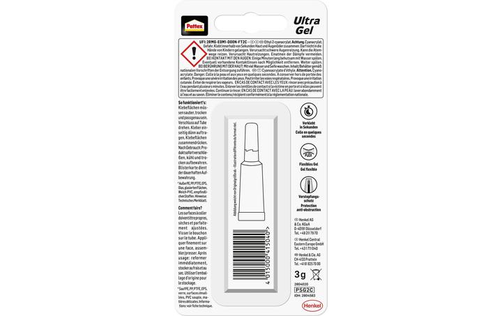 Produktbild Pattex Sekundenkleber Ultra Gel Mini Trio (1 g)