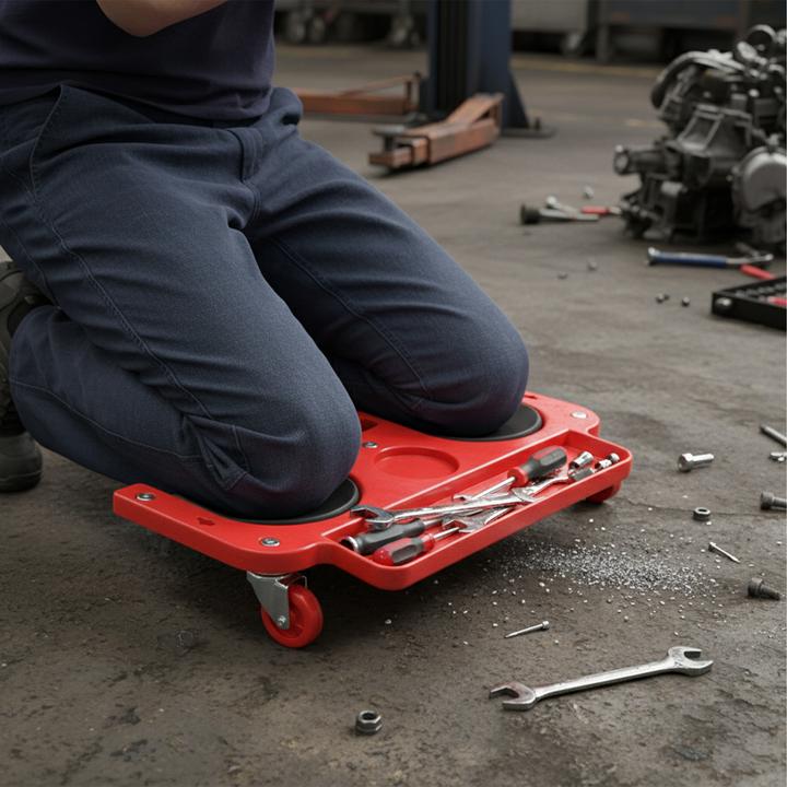 Actual product image Relaxdays Knierollbrett mit Werkzeugablage