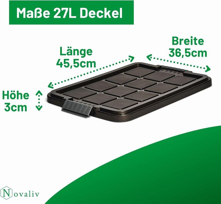 Image du produit Novaliv 1x couvercle de rechange 27 litres avec fermeture à clip 46,5x36,5 cm anthracite (36.50 cm, 27 l, 1x)