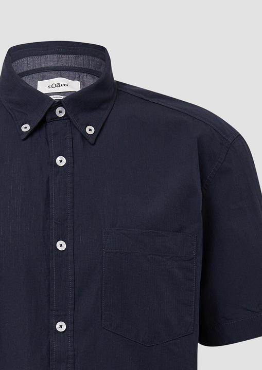 Produktbild S.Oliver Hemd Regular Fit: Kurzarmhemd mit Struktur-Streifen und Button-Down-Kragen (3XL)