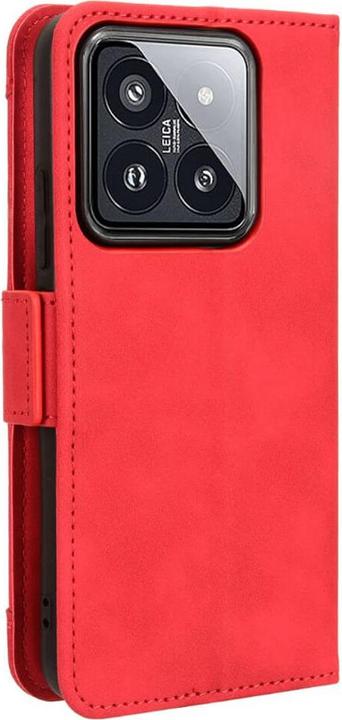 Actual product image Cover-Discount Xiaomi 14 - Case with many card slots red (Xiaomi 14)