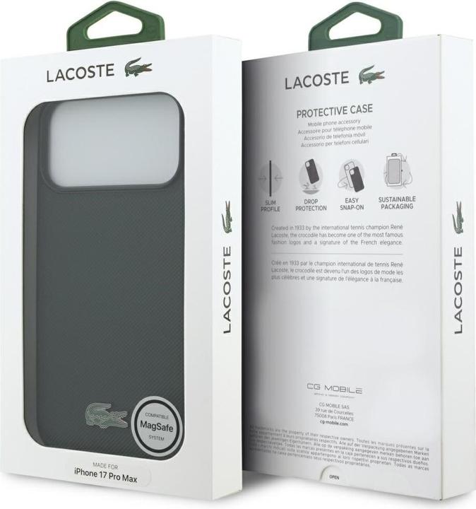 Immagine prodotto Lacoste Custodia Petit Pique Lacquer Logo MagSafe per iPhone 17 Pro Max sinople (Apple iPhone 17 Pro Max)