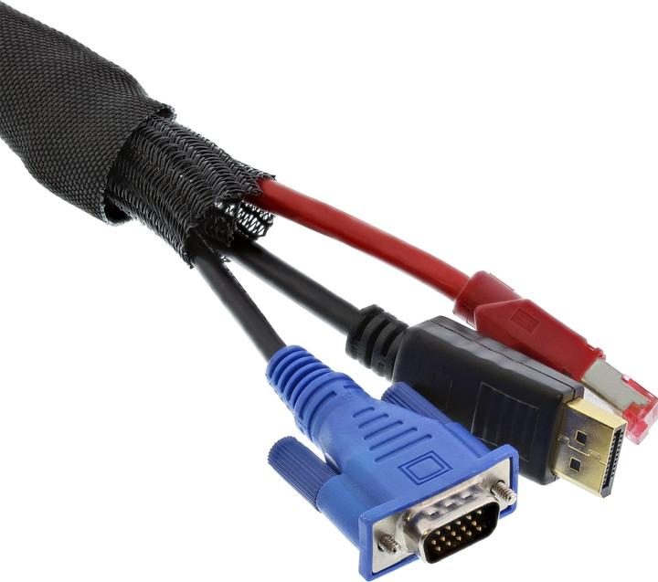 Actual product image InLine Self-closing organiser hose, black, 25 mm diameter, 2 m (Cable conduit, 200 cm)