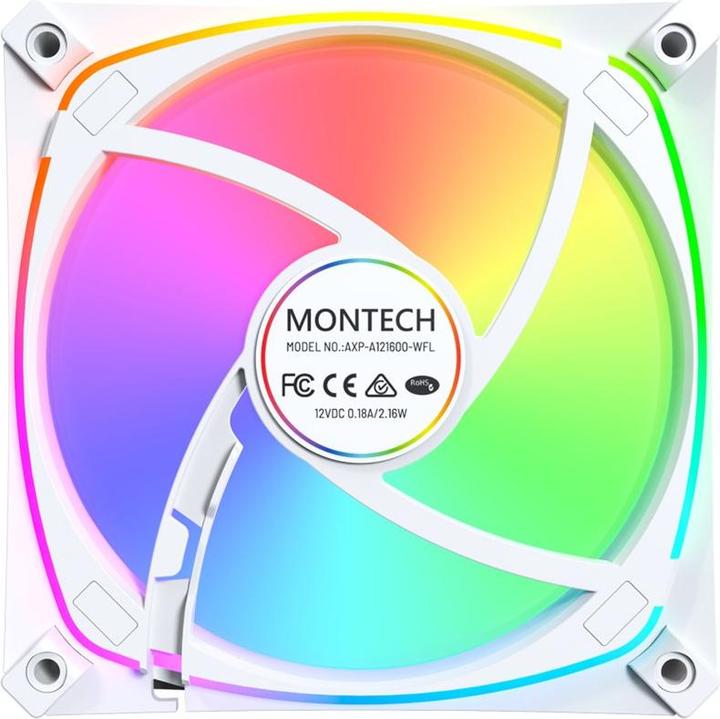 Immagine prodotto Montech AX120 PRO PWM Lüfter, ARGB - 3er-Pack, 120mm, weiss (120 mm, 3x)