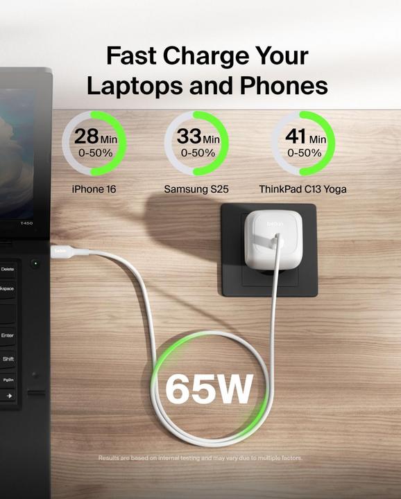 Produktbild Belkin BOOST Charge 65W USB-C Ladegerät PD und PPS WCA011kqWH (65 W)