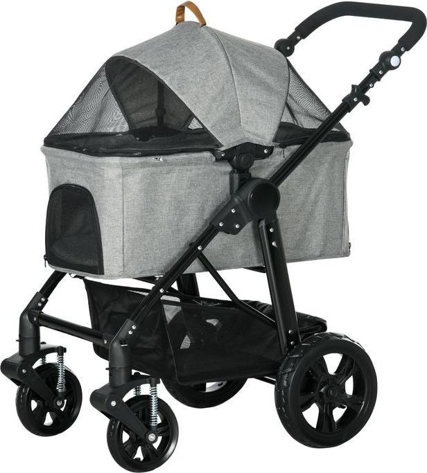 Swisshandel24 Hundebuggy 2 in 1 Hundewagen Transporttasche, Klappbarer  Katzenwagen, Hundebox, Katzenbuggy mit Mesh