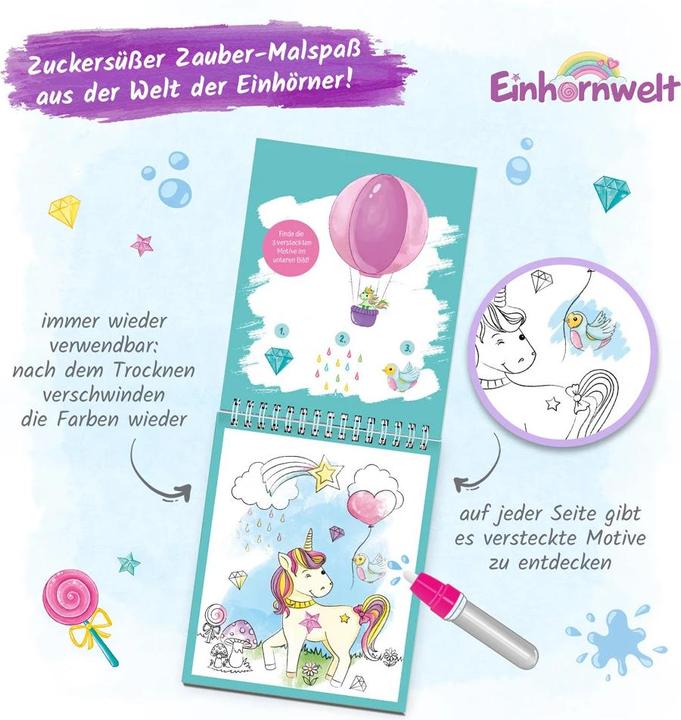 Image du produit Le plaisir de peindre à l'eau avec le crayon magique Le monde des licornes