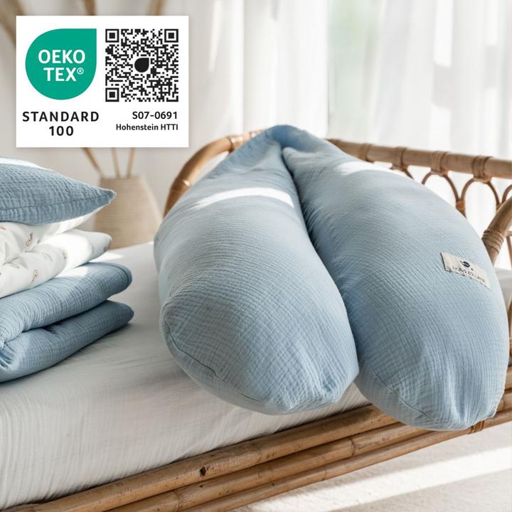 Actual product image Julius Zöllner Cotton muslin nursing cushion in denim (75 cm)