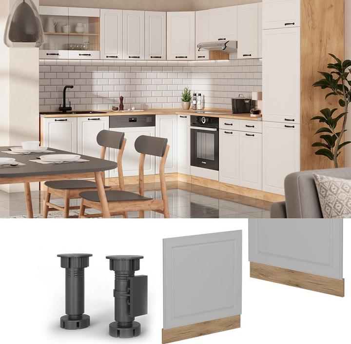 Produktbild Vicco Geschirrspülblende R-Line, Weiss Landhaus/Goldkraft Eiche, 60 cm ohne Arbeitsplatte
