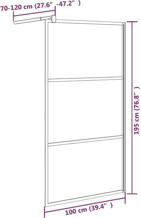 Actual product image vidaXL Duschwand (100 cm, 100 cm, 195 cm)