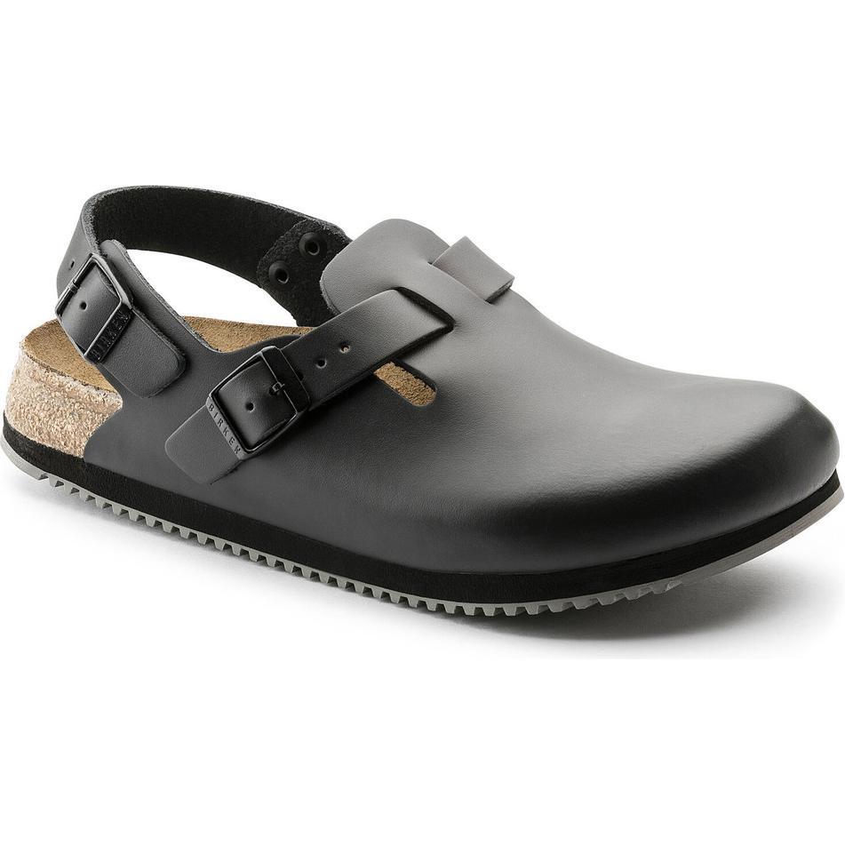 Birkenstock, Unisex, Hausschuhe, Tokio Super Grip Naturleder Normal, Schwarz, (42)