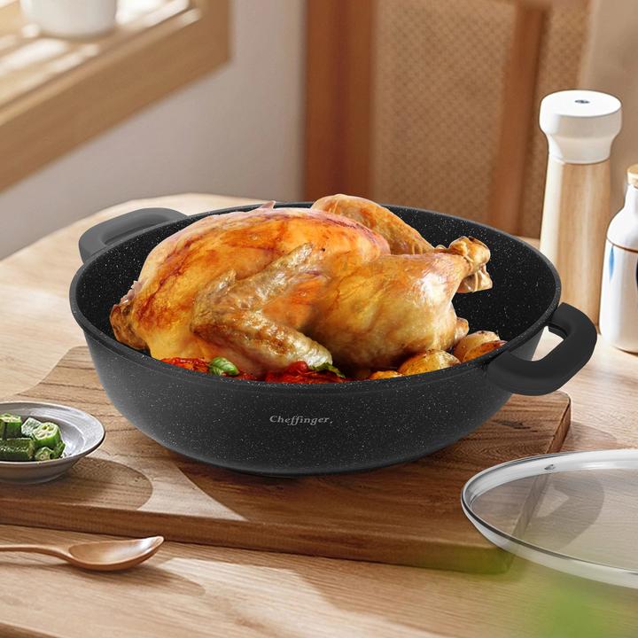 Actual product image Cheffinger Bratpfanne 38 cm mit Marmorbeschichtung (38 cm, Frying pan)