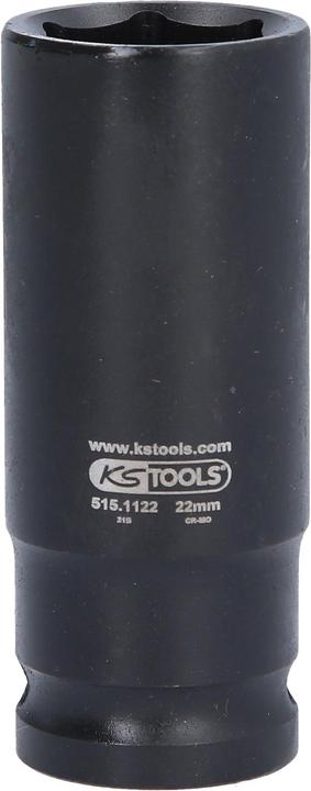 Produktbild KS Tools 1/2" Kraft-Stecknuss lang (22 mm)