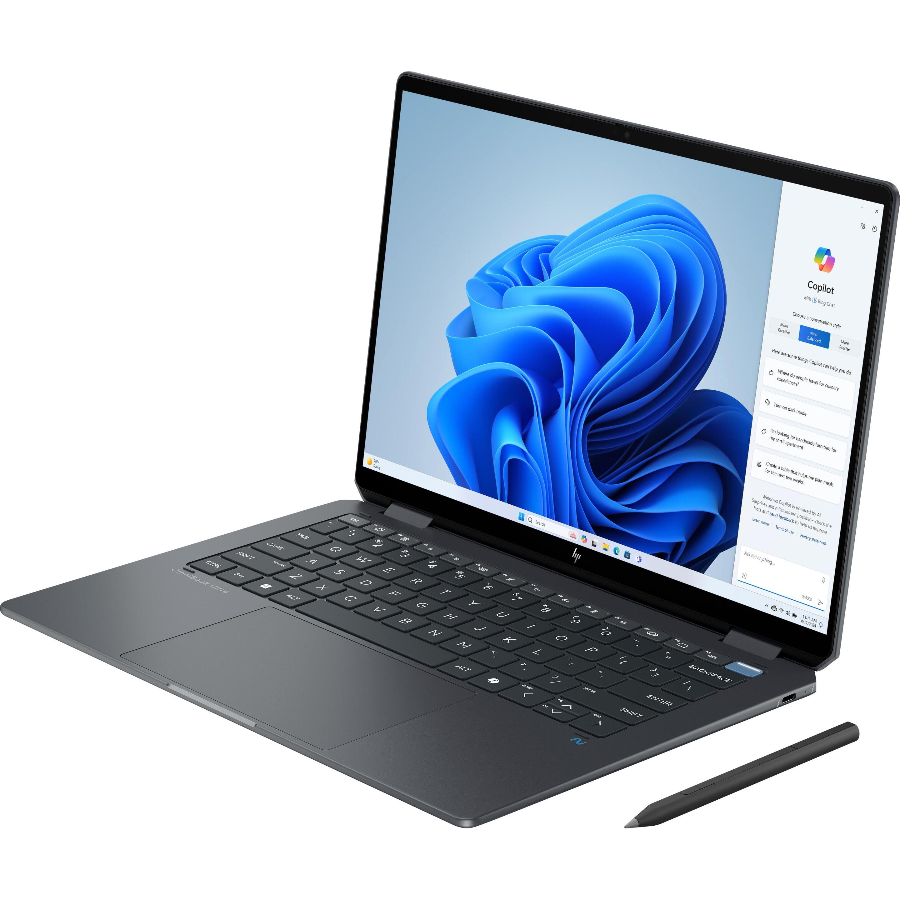 HP OmniBook Ultra Flip 14-fh0079ng (14", 2000 GB, 32 GB, Deutschland, Intel Core Ultra 7 258V), Note