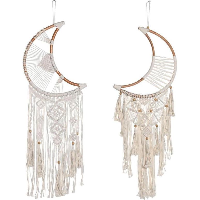 Esprit, Decorazioni per albero di Natale, Hanging decoration Home Cream Natural Boho Macrame (2 Units) (2x)