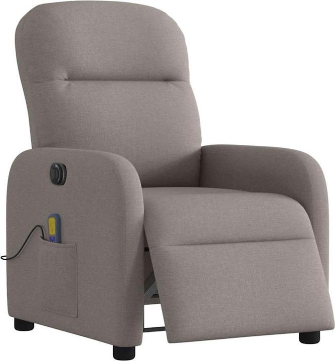 Actual product image VidaXL Massage chair electric taupe fabric
