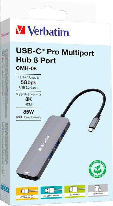 Produktbild Verbatim CMH-08 (USB-C, 8 Ports)