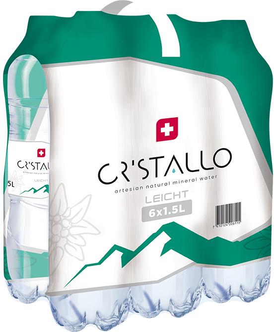 Image du produit Cristallo Eau minérale verte peu gazeuse 1.5l, paquet de 6 pièces (6 x 150 cl)