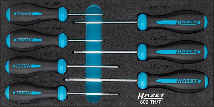 Actual product image HAZET HEXAnamic screwdriver set 802TH/7 ∙ Tamper-resistant TORX profile ∙ T8 H - T30 H ∙ Number o… (Torx (TX))