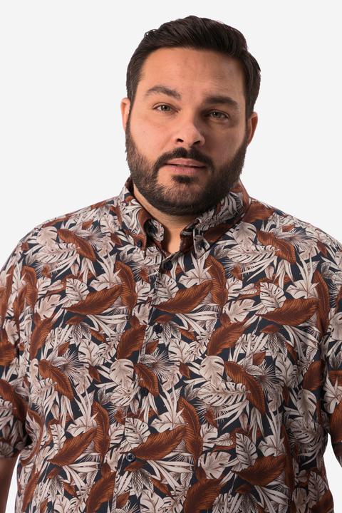 Produktbild Men+ Hemd, Bauchfit, Halbarm, Buttondown-Kragen, Alloverprint (L)