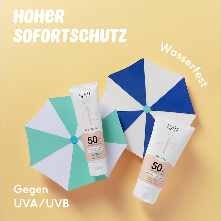 Actual product image Naïf Sunscreen (Suntan cream, SPF 50, 100 ml, 133 g)