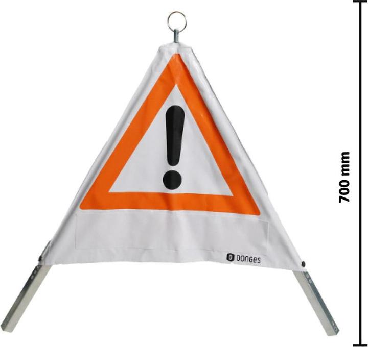 Produktbild Dönges Klett-Faltsignal, 700 mm, Tagesleuchtfarbe, ohne
