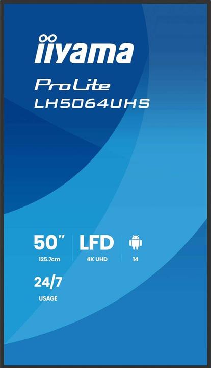 Actual product image iiyama 125.7cm(49.5") LH5064UHS-B1AG 16:9 2xHDMI+1xUSB-C (Speditionsversand) (3840 x 2160 Pixels, 50")
