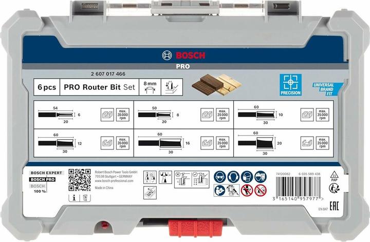 Immagine prodotto Bosch Professional Zubehör Set di frese per scanalatura con gambo da 8 mm