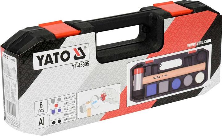 Actual product image Yato Professional soft-face hammer with spare heads set 8 pcs YT-45905 (1250 g)