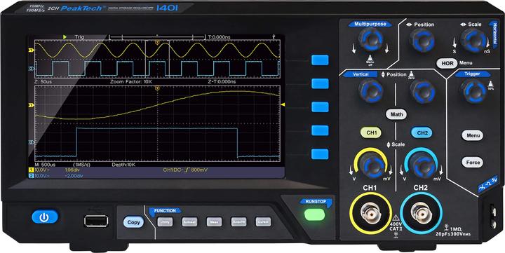 Produktbild Peaktech P 1401 Digital Speicher Oszilloskop (CAT II 400V)