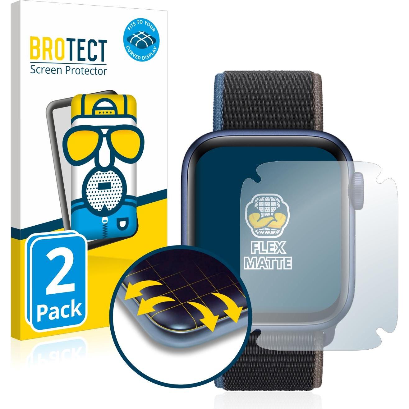BROTECT Full-Cover Displayschutz Matt, Smartwatch Schutzfolie, Grau