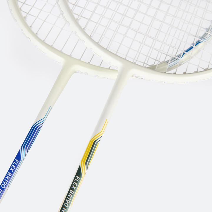 Produktbild Perfly Badminton-Schlägerset Erwachsene leuchtend - BR190 Flex Set Nite blau/gelb