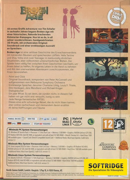 Actual product image THQ Broken Age (PC, DE)