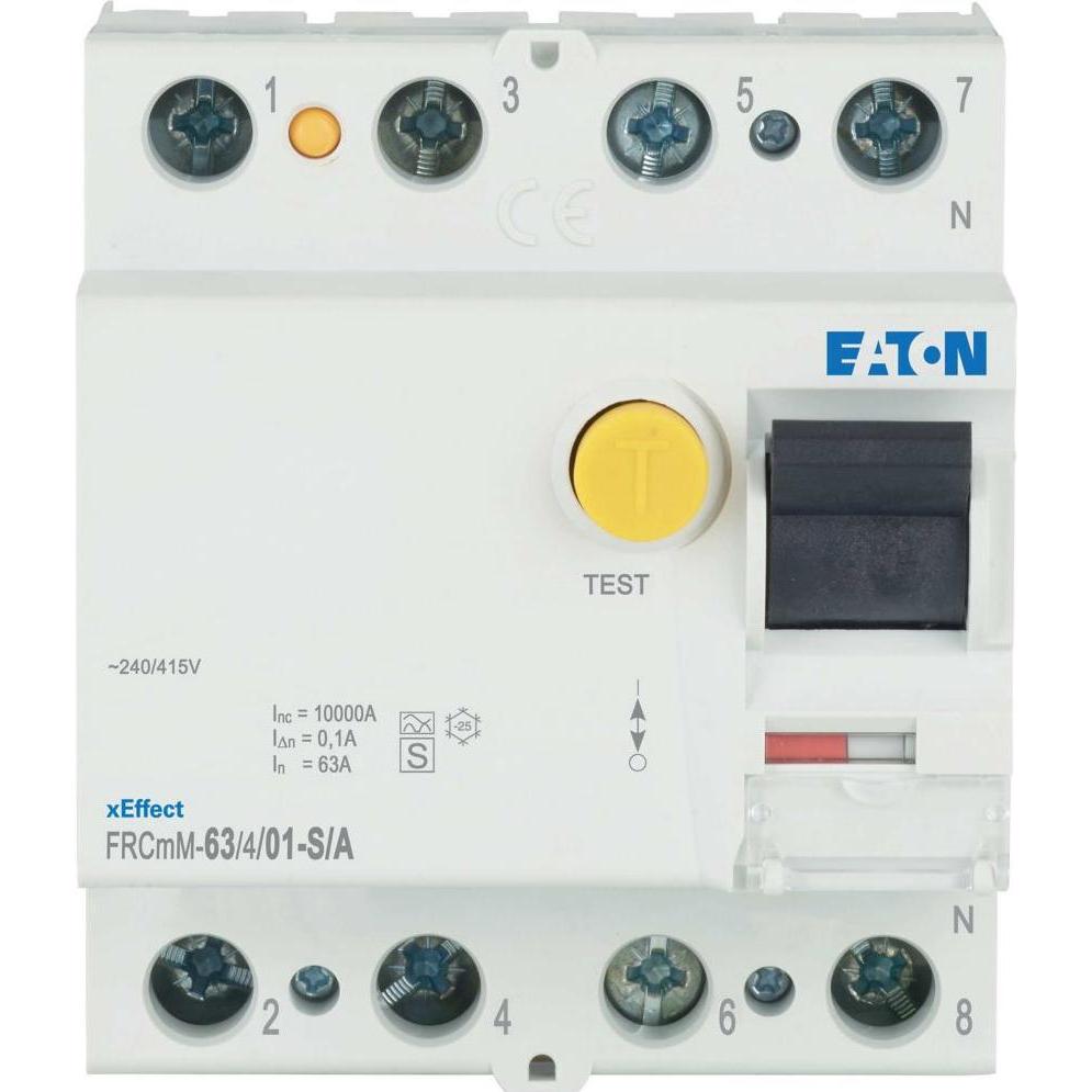 Eaton, Schutzschalter, FI-Schalter, 63A, 4p, 100mA, Typ S/A 170445