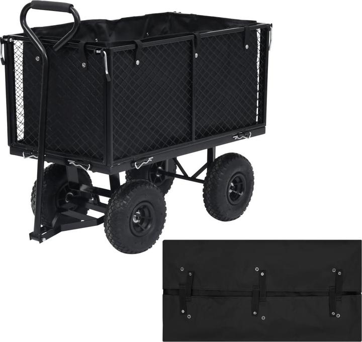 Actual product image Diverse Hardware Gartenwagen-Einlage Schwarz 81x41x40 cm Stoff