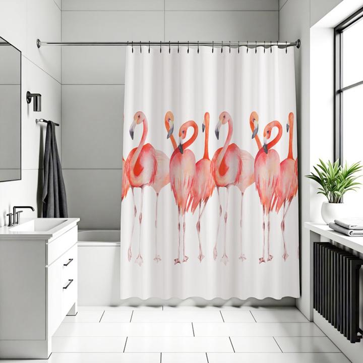 Image du produit Diaqua Rideau de douche textile Flamant (180 x 180 cm)