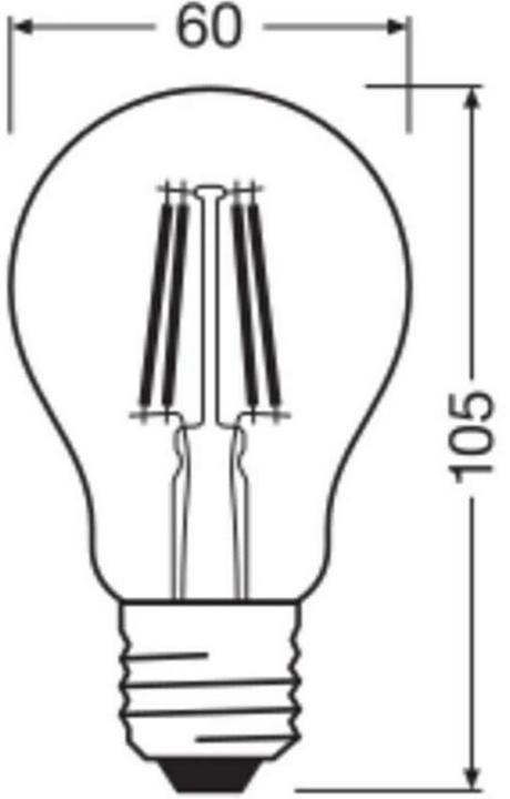 Produktbild Osram LED Leuchtmittel LED Retrofit CLASSIC A 3.4W 827 Clear E27 Warm weiss 4099854466632 (E27, 470 lm, 6x)