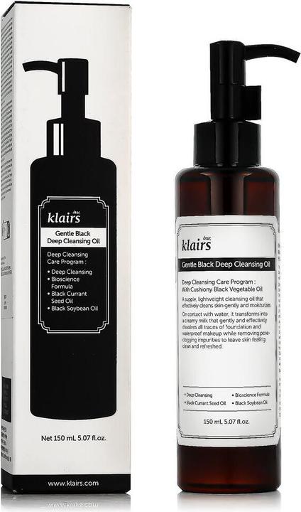 Actual product image Klairs Gentle Black (Cleansing oil, 150 ml)