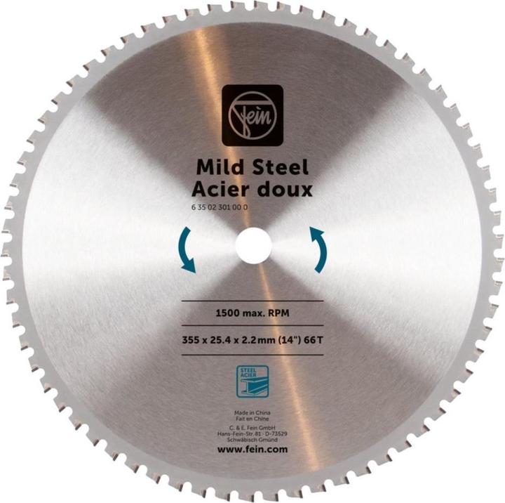 Immagine prodotto Fein Lama per sega in acciaio dolce Ø 355mm Z66 63502301000 per sega da banco MKAS 355