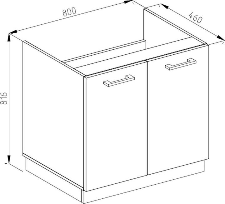 Produktbild Vicco Spülenunterschrank R-Line (80 x 60 x 81.5 cm)