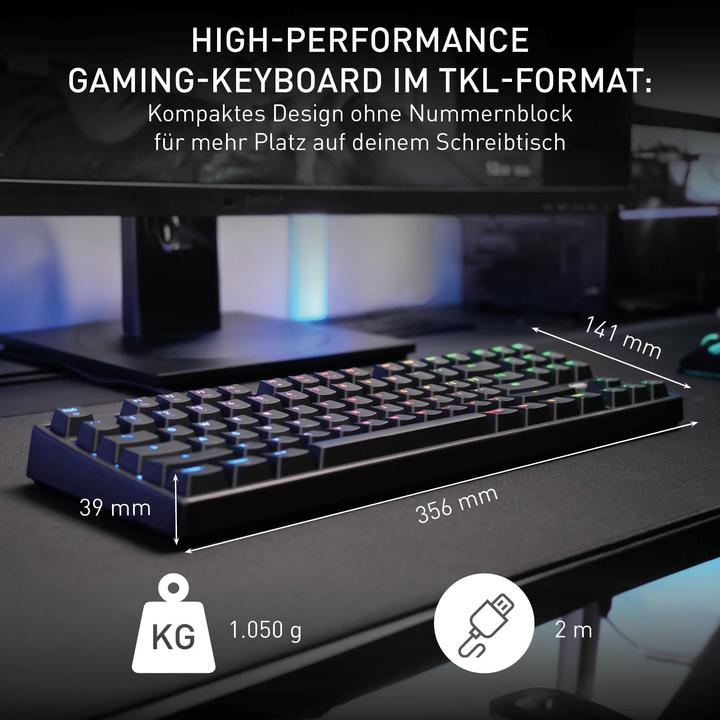 Actual product image CHERRY XTRFY K4V2 TKL keyboard (DE, Cable)