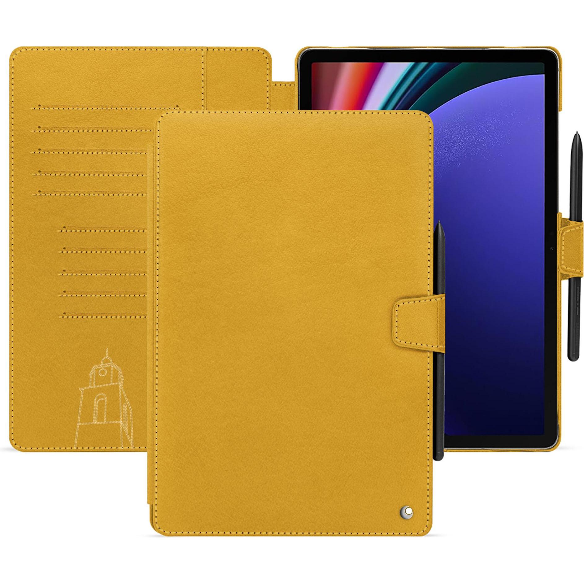 Noreve Lederschutzhülle Samsung Galaxy Tab S9+ (Galaxy Tab S9+), Tablet Hülle, Orange