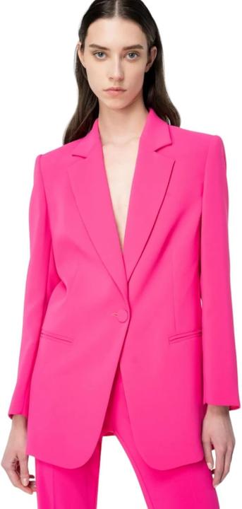 Actual product image Pinko Exagerata Button-Down Crepe Stretch Jacket (40)