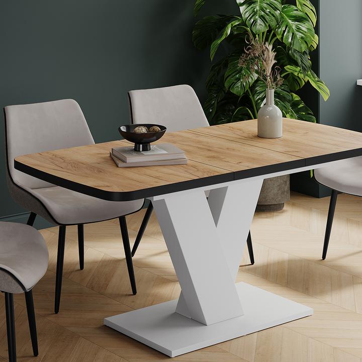 Produktbild Vicco Esstisch Fenaro, Schwarz/Weiss/Weiss, 120 x 80 cm ausziehbar (120 x 80 x 77.40 cm)